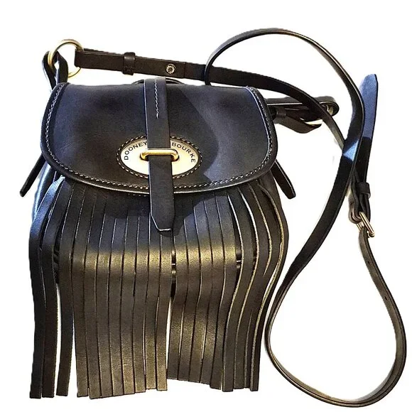 Vintage. Dooney and Bourke ,.FIONA Crossbody, mini saddlebag. NWOT, black. 2005 - Picture 1 of 13
